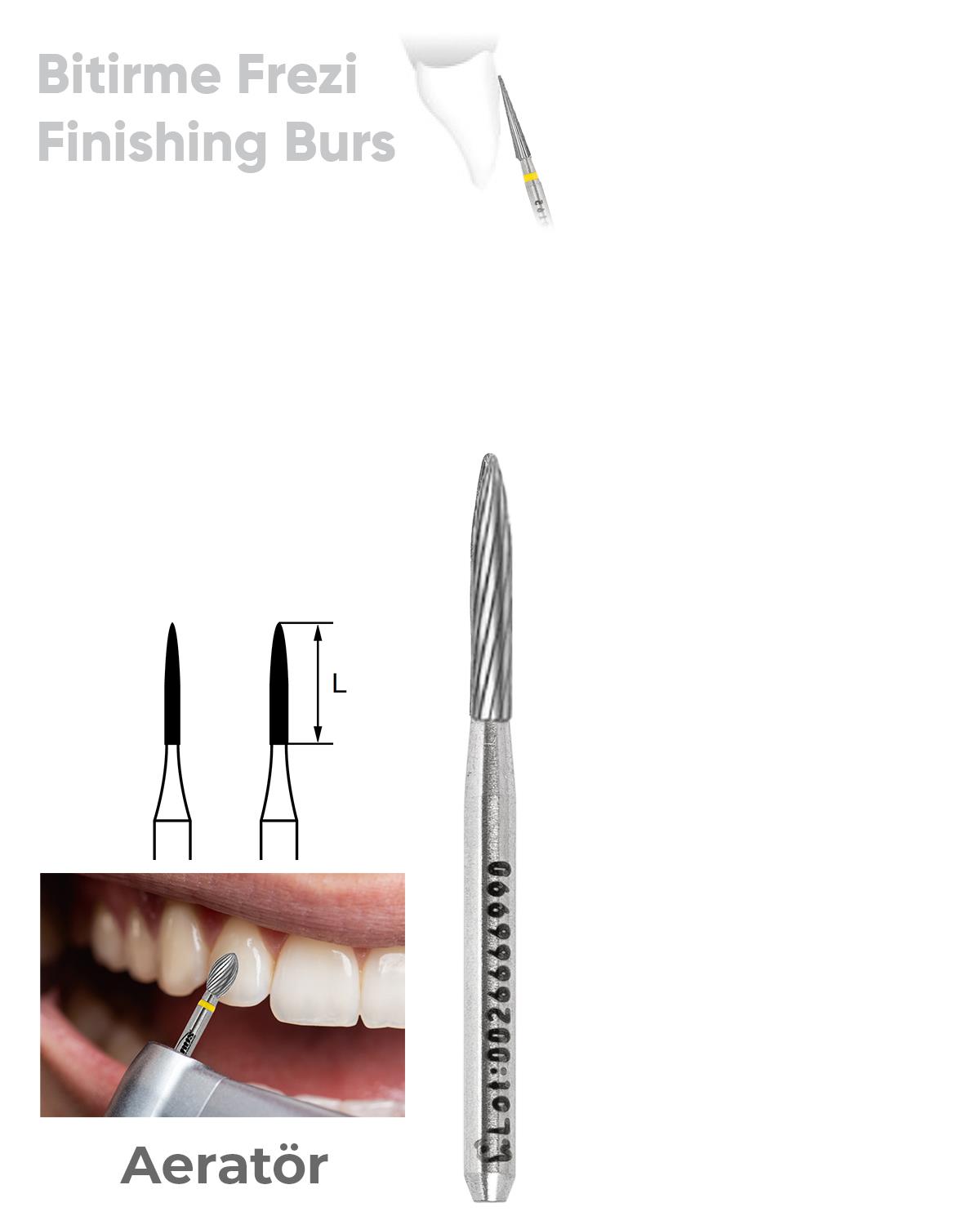 500314249Bos Aeratör Tungsten Karbit Alev Uçlu, Bitirme Frez