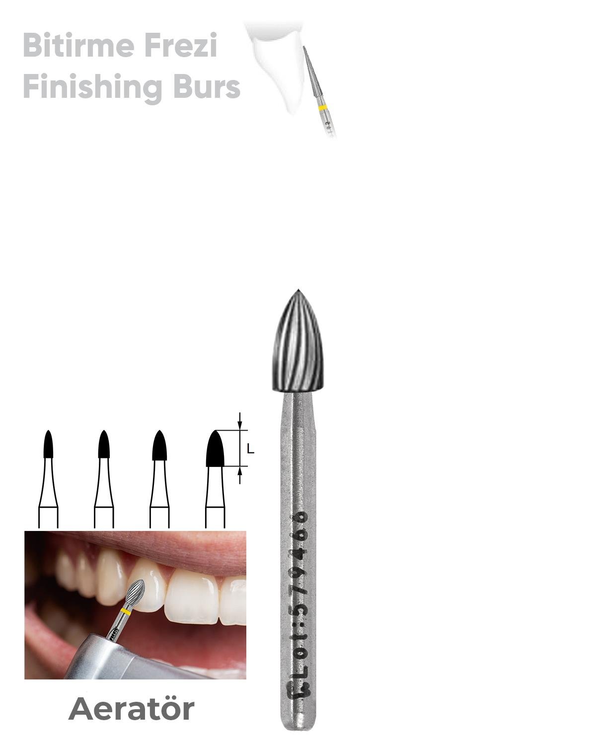 500314254Bos Aeratör Tungsten Karbit Alev Uçlu, Bitirme Frez