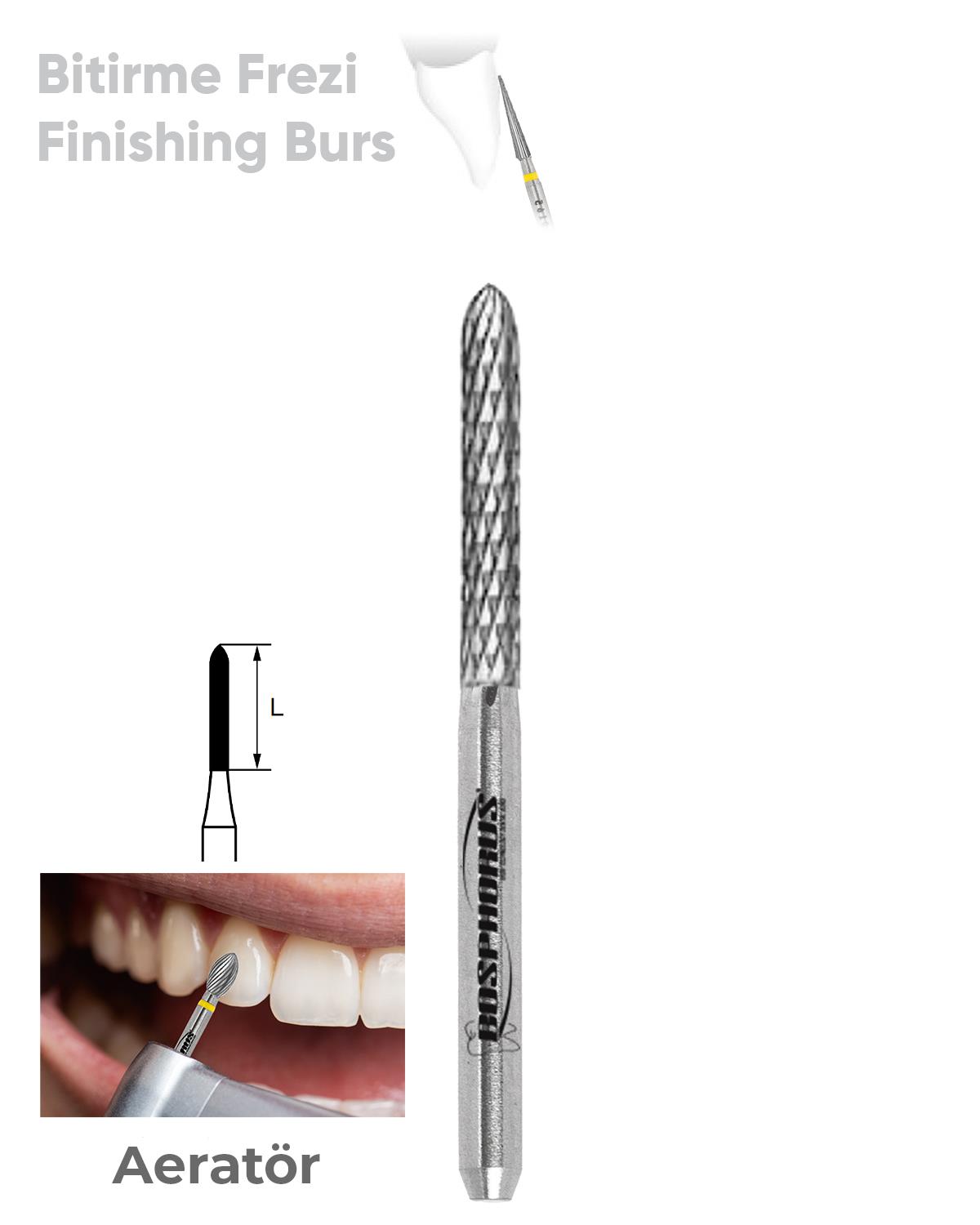 500314290Bos Aeratör Tungsten Karbit Konik Uçlu Silindir, Bitirme Frez