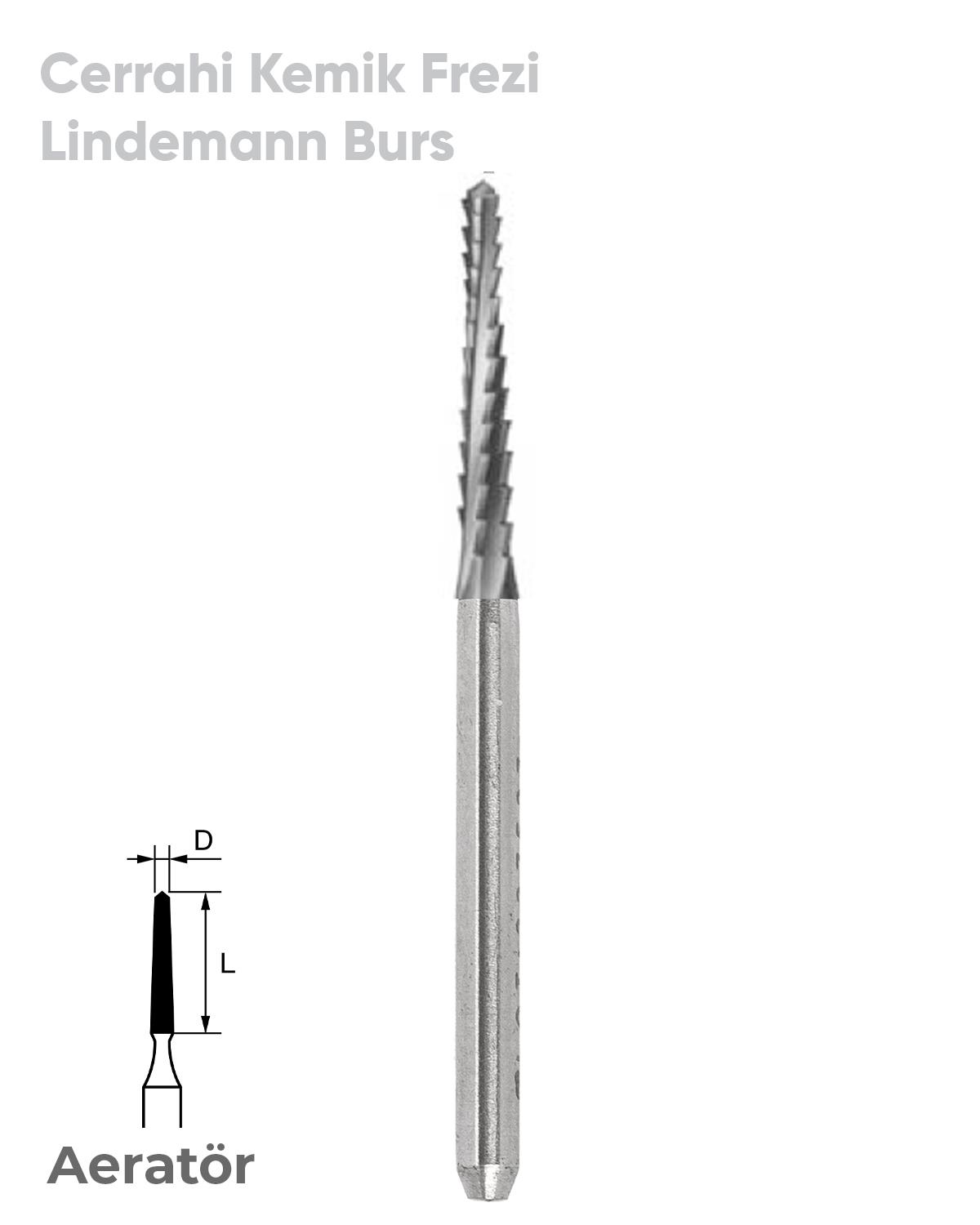 500314408Bos Aeratör Tungsten Karbit Cerrahi Kemik Kesici Frez, Lindemann Frezi Frez