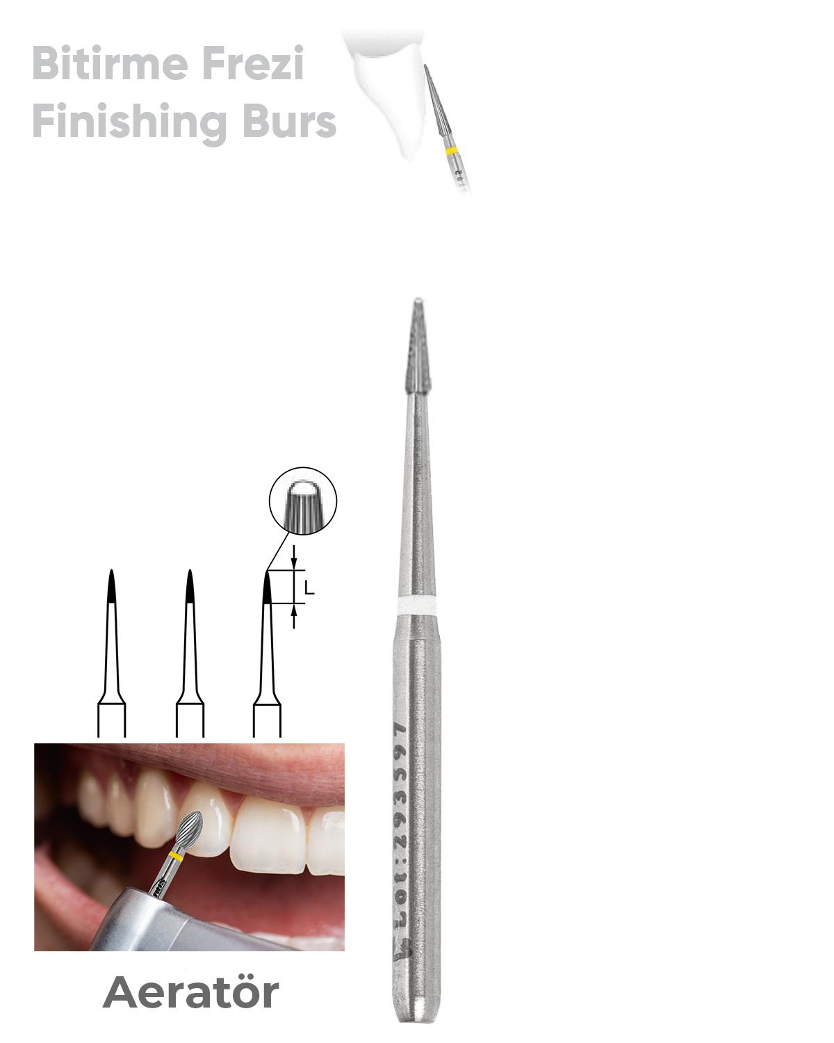 500314699Bos Aeratör Tungsten Karbit Alev Uçlu, Bitirme Frez