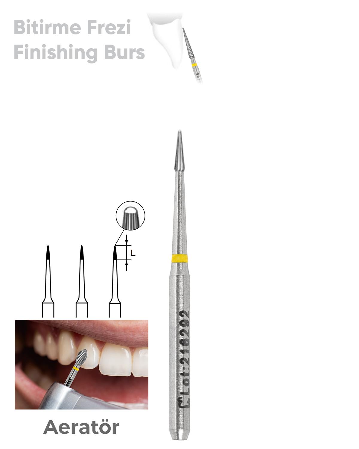 500314699Bos Aeratör Tungsten Karbit Alev Uçlu, Bitirme Frez