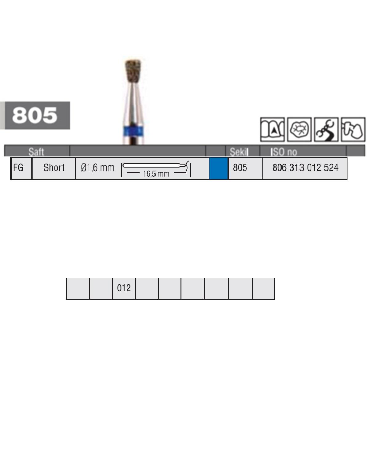 806313010Bos Aeratör Elmas Ters Konik Frez
