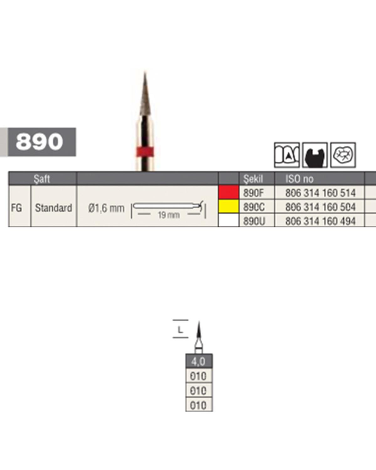 806314160Bos Aeratör Elmas İğne Konik Frez
