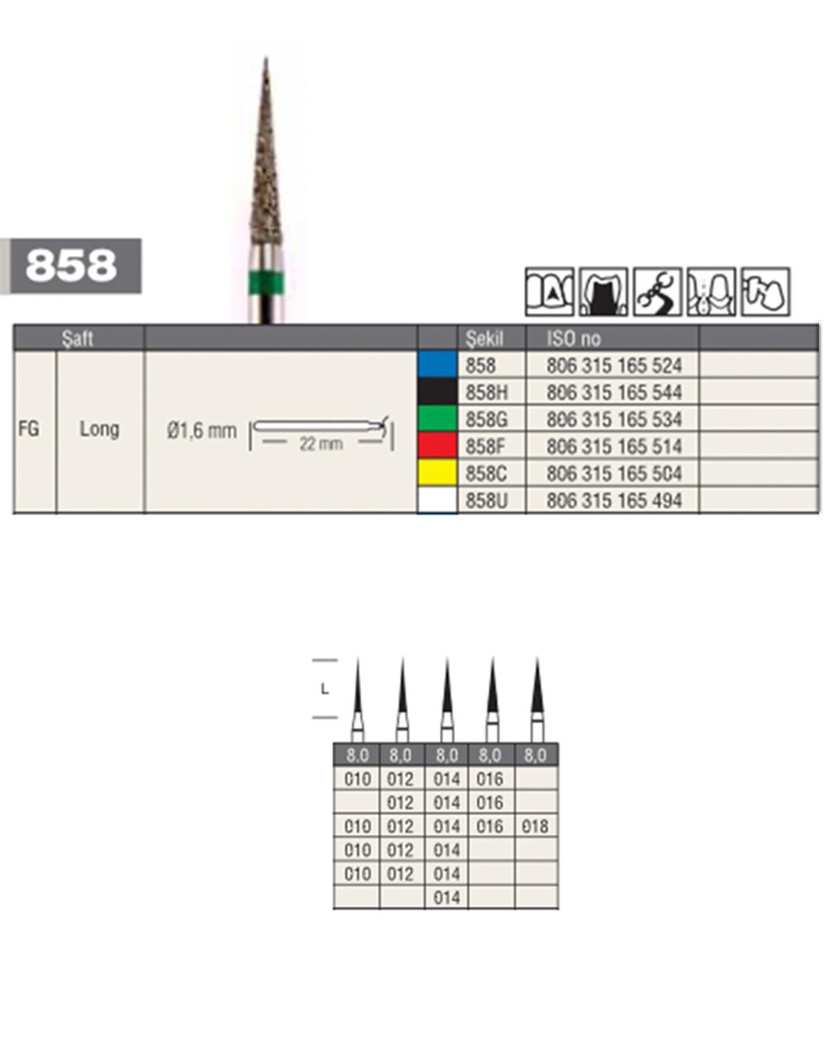 806314165Bos Aeratör Elmas İğne Konik Alev Uçlu Frez