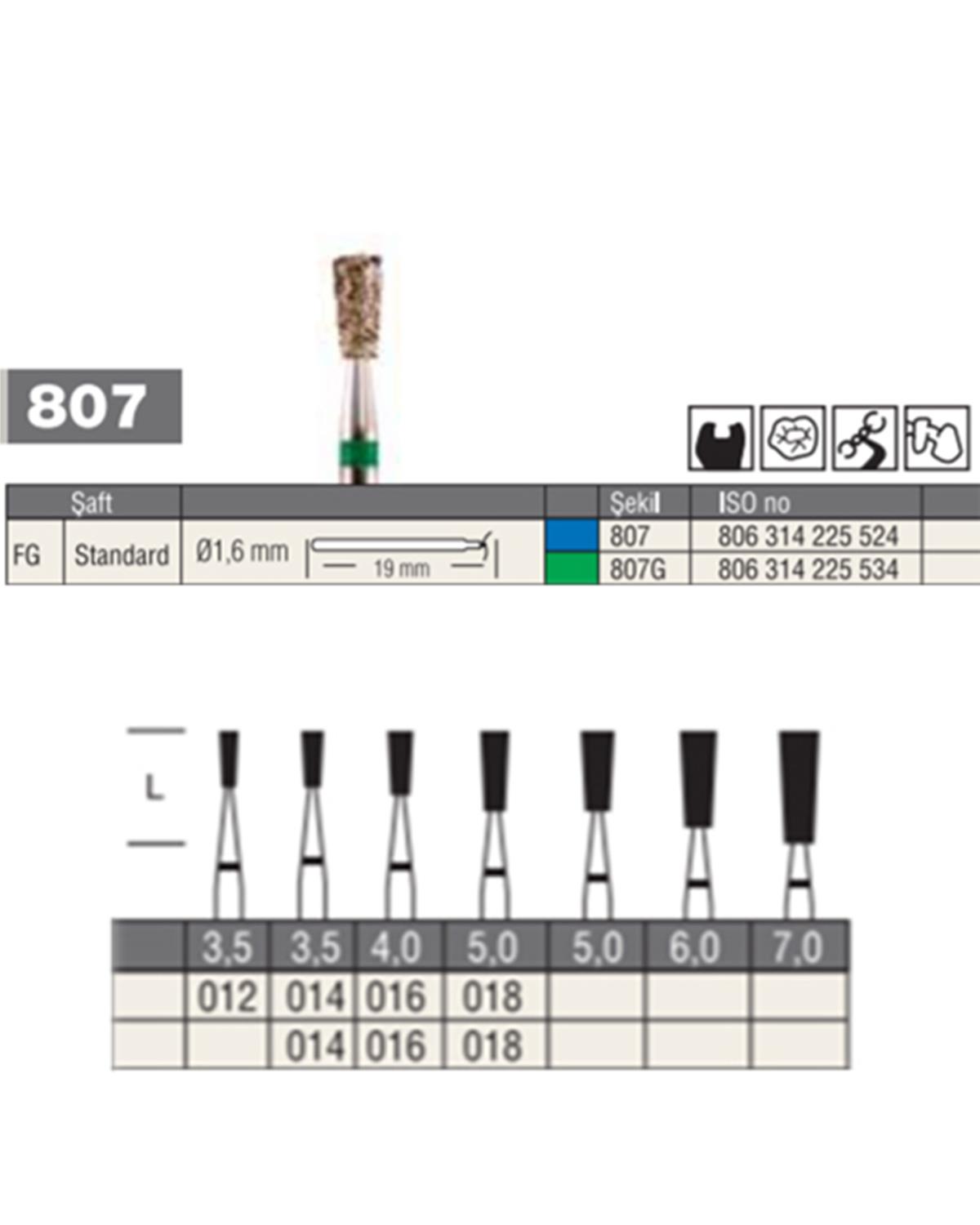 806314225Bos Aeratör Elmas Uzun Kafa Ters Konik Frez