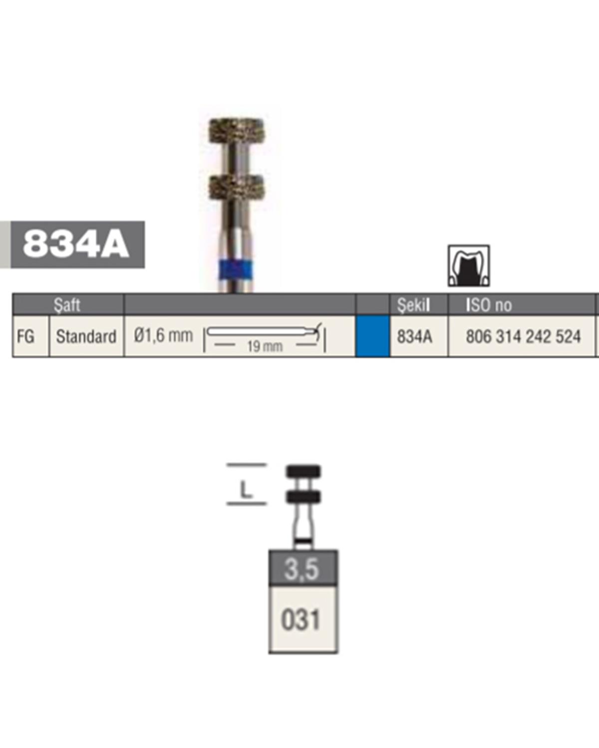 806314242Bos Aeratör Elmas Derinlik İşaretleyici Frez