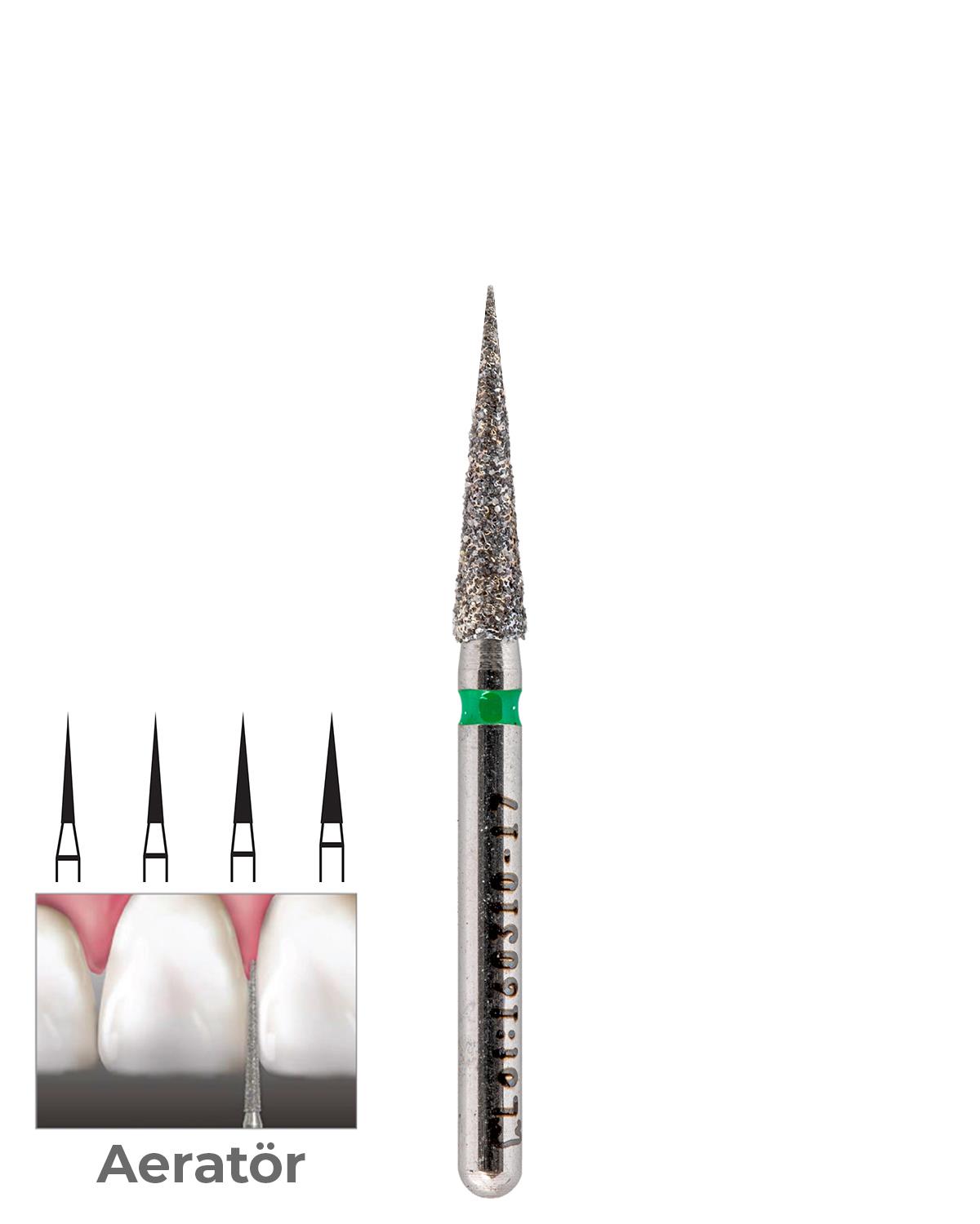 806315165Bos Aeratör Elmas İğne Konik Alev Uçlu Frez