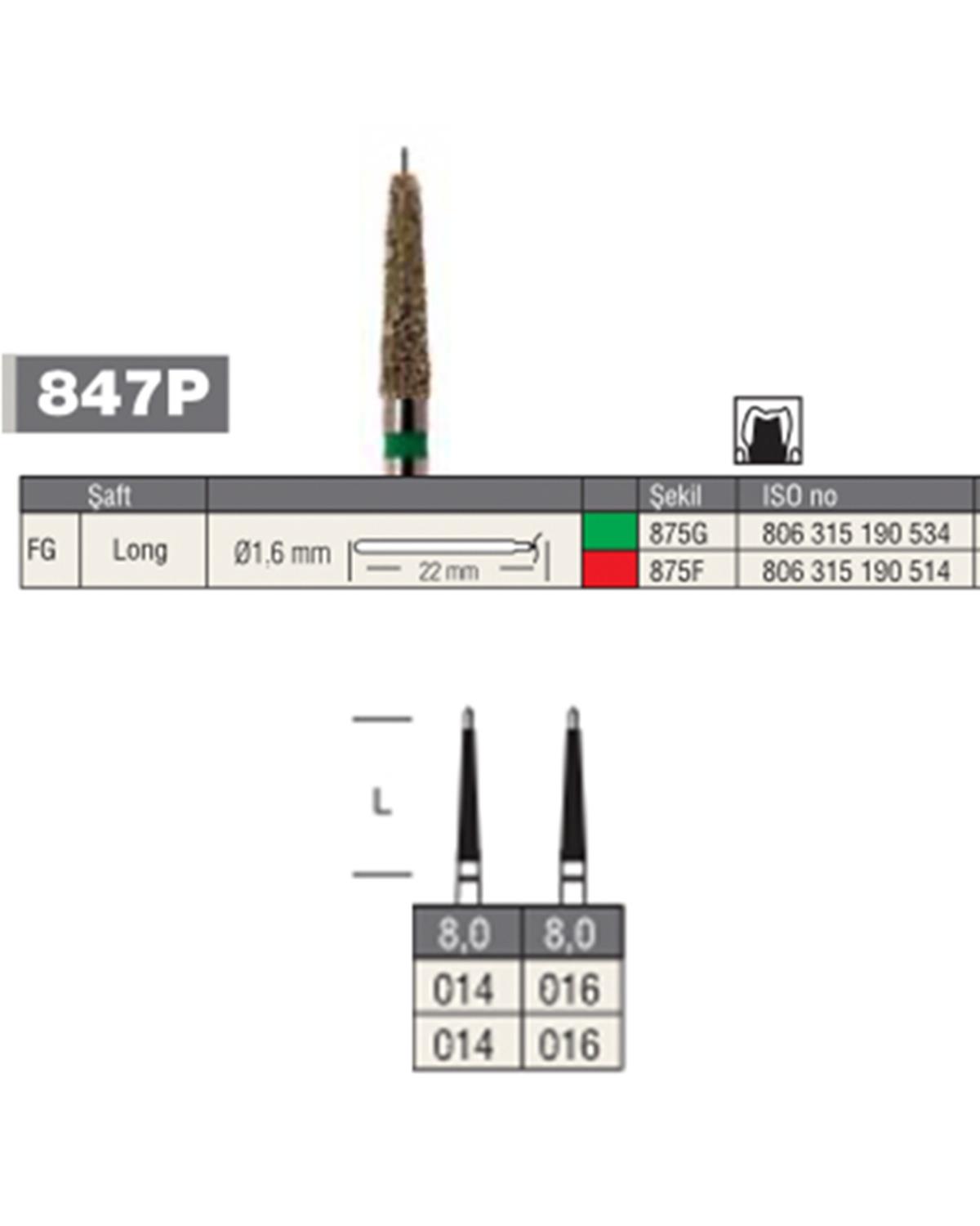 806315190Bos Aeratör Elmas Uç Elmassız Konik Şemfır (Doku koruyucu) Frez