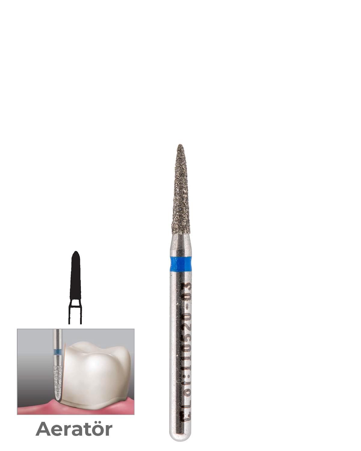 806315222Bos Aeratör Elmas Yuvarlak Bitim Konik Şemfır Frez