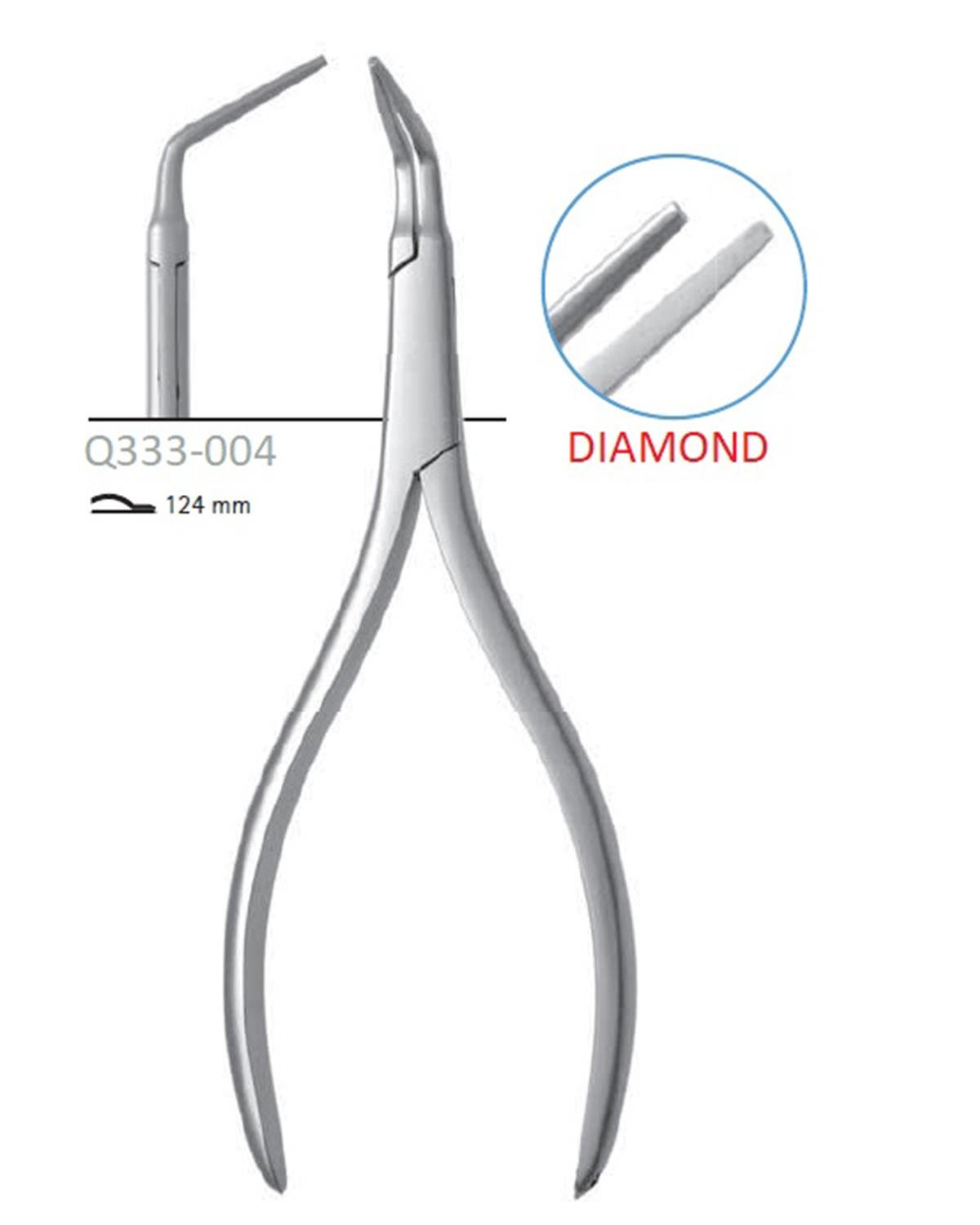 Açılı Çekim Preseli ve Kök Pensi Dental Plier with Diamond 13cm