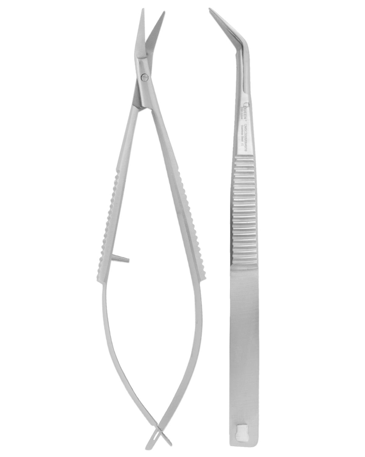 Açılı Cerrahi Makas Vannas 11cm