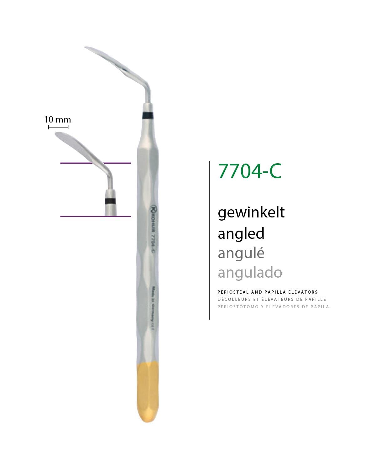 Açılı Oval Periost Elevatörü 10mm 17,5cm