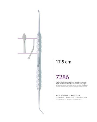 Açılı Oval/Ok Uç Periost Elevatörü Papilla 2,2mm/3.2mm 17,5cm