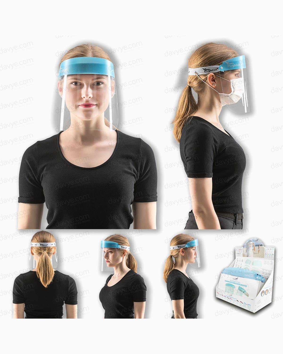 Antifog Face Shield Splash Protection Light Blue  1 Pcs