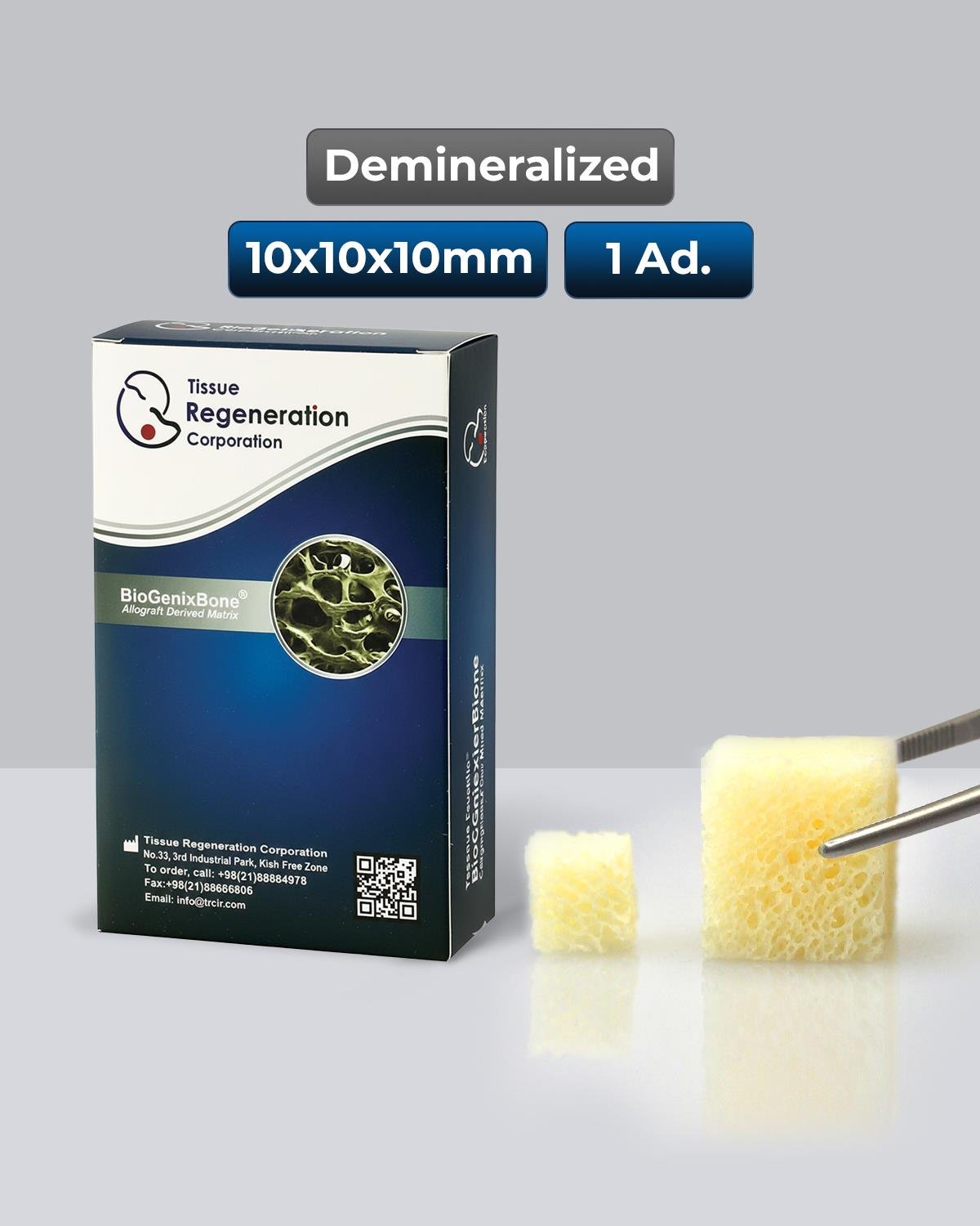 DBM Demineralize Blok Küp Greft, CANCELLOUS CUBE 1, 1pcs