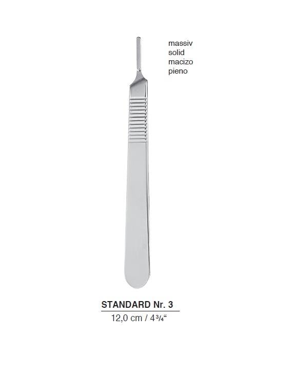 Doğrusal Bistüri Sapı No.3 12cm
