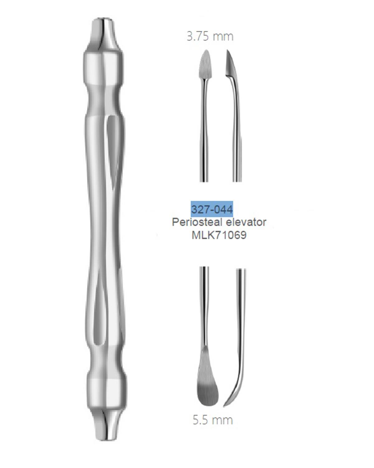Doğrusal Oval/Ok Uç Periost Elevatörü BUSER 5.5mm/3.7mm 18cm