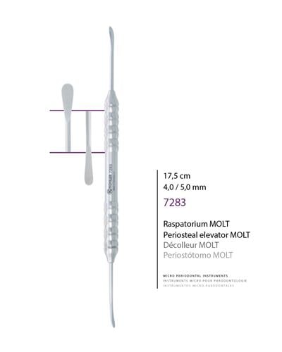 Doğrusal Oval/Oval Periost Elevatörü Molt 4mm/5mm 17,5cm