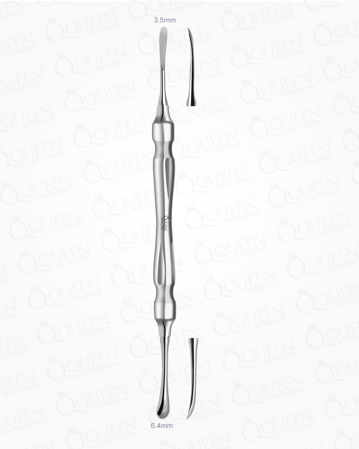 Doğrusal Oval/Oval Periost Elevatörü Molt 3.5mm/6.4mm 18cm