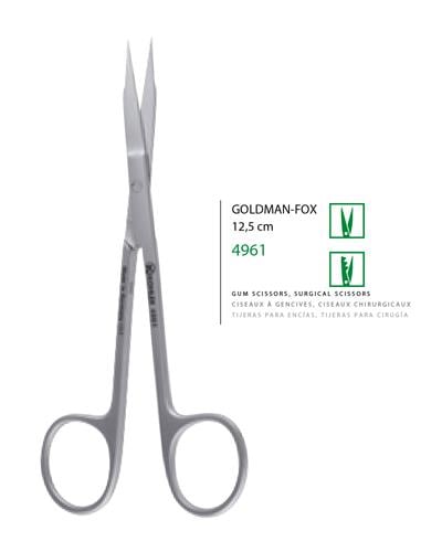 Düz Cerrahi Makas Goldmann-Fox 12,5cm