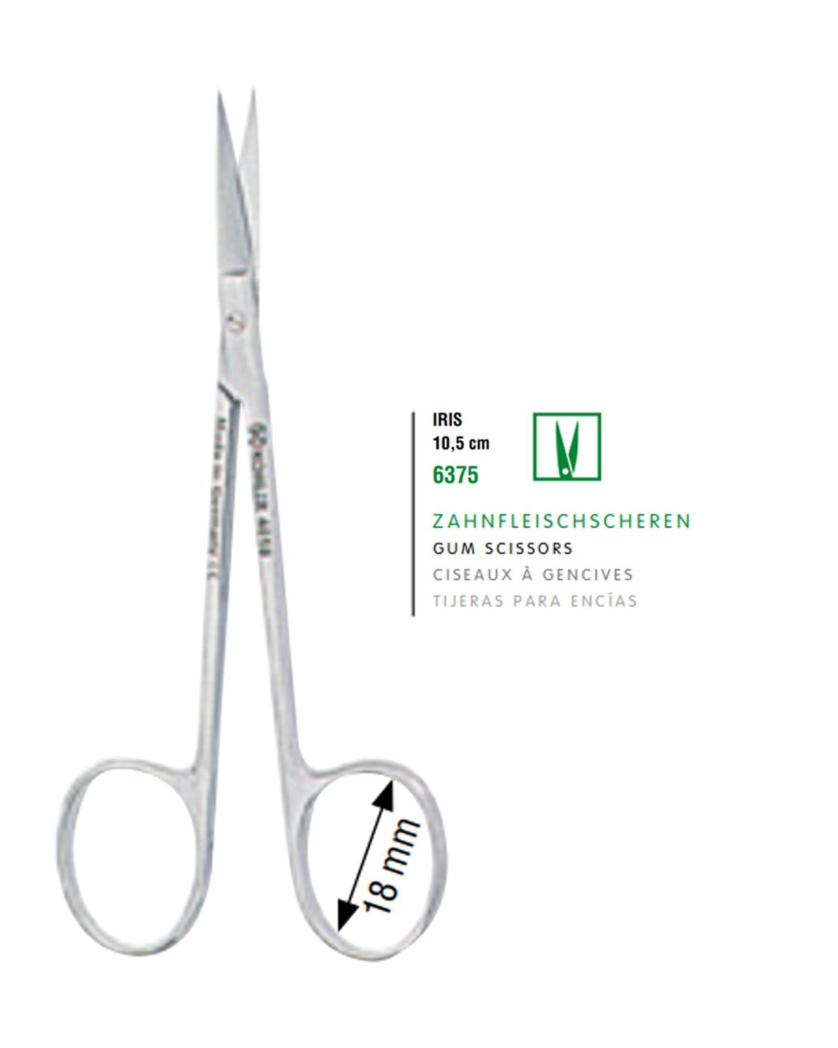 Düz Cerrahi Makas Iris 10,5cm