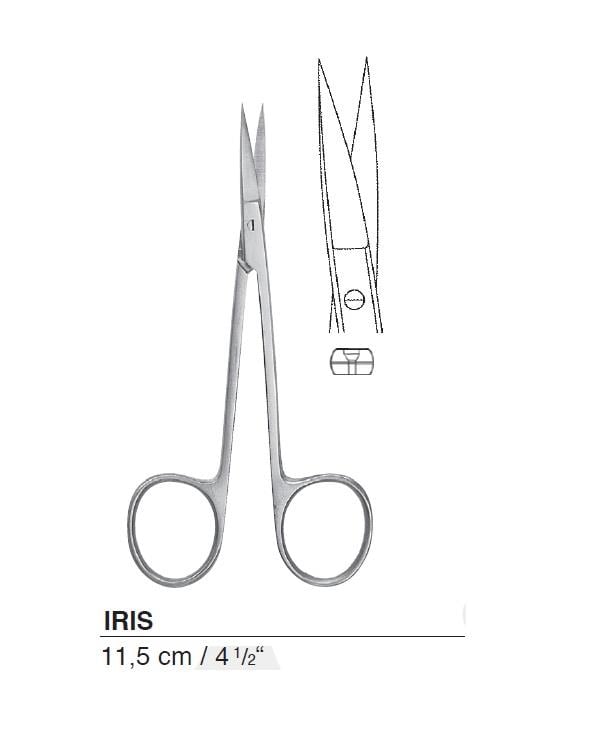 Düz Cerrahi Makas Iris 11,5cm