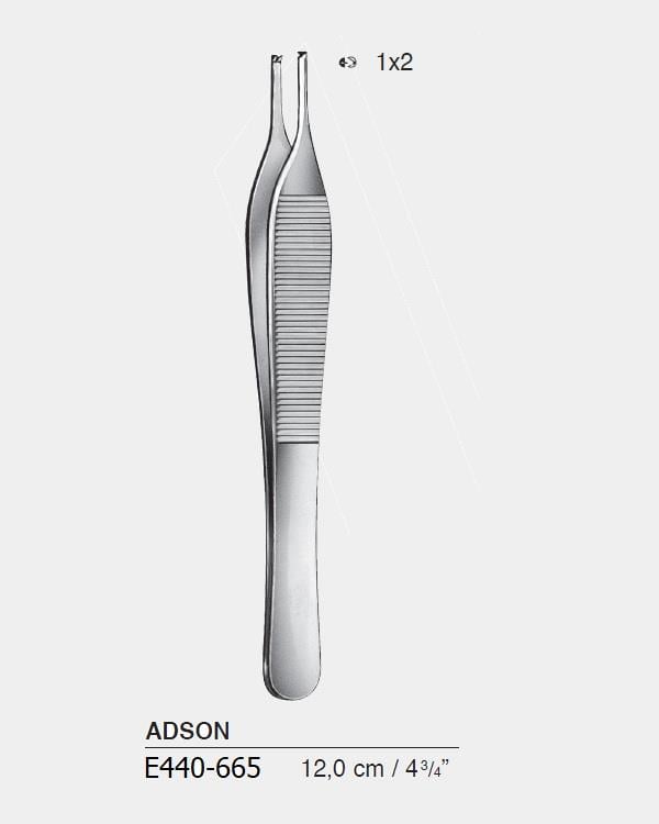 Düz Dişli Penset Adson 12cm