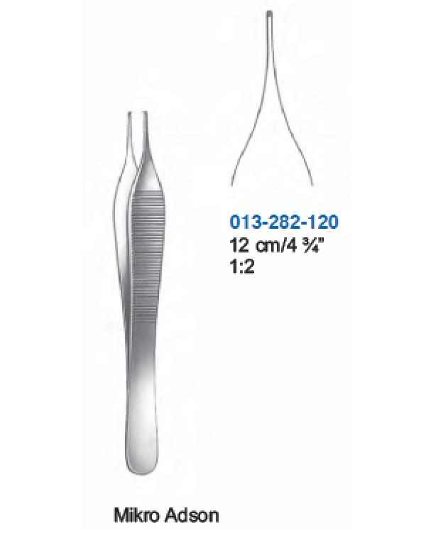 Düz Dişli Penset Micro-Adson 12cm