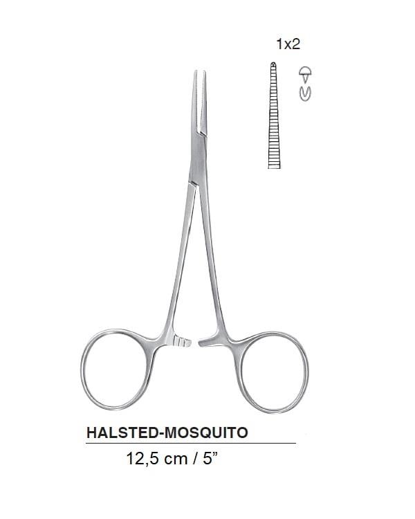 Düz Hemostat (Klemp) Halsted-Mosquito 12cm