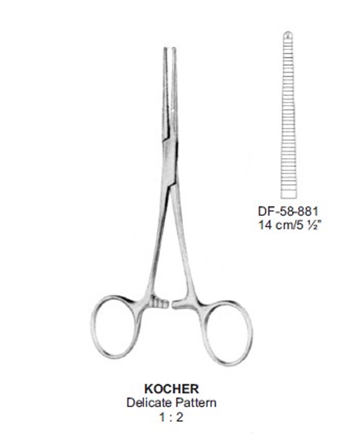 Düz Hemostat (Klemp) KOCHER 14cm