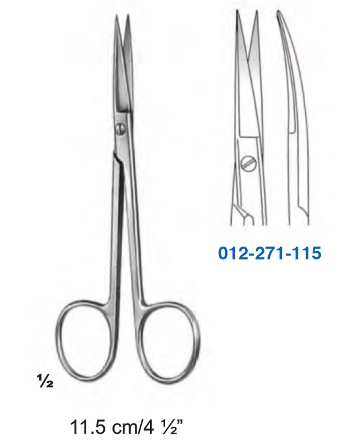 Eğri Cerrahi Makas Iris 11,5cm