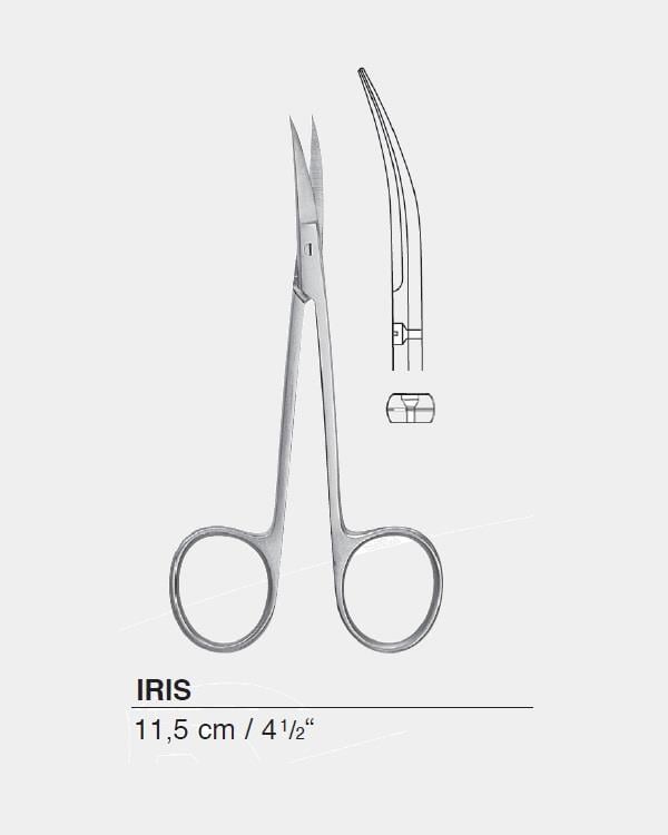 Eğri Cerrahi Makas Iris 11,5cm
