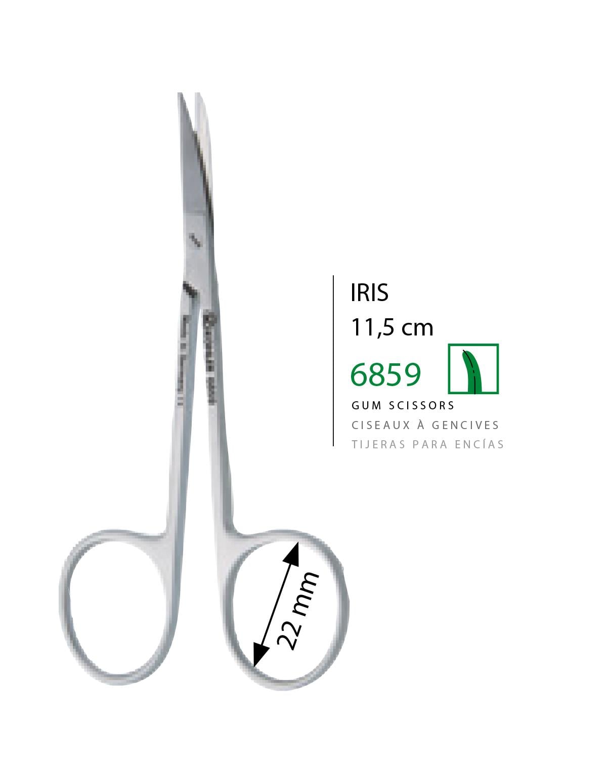 Eğri Cerrahi Makas Iris 11,5cm