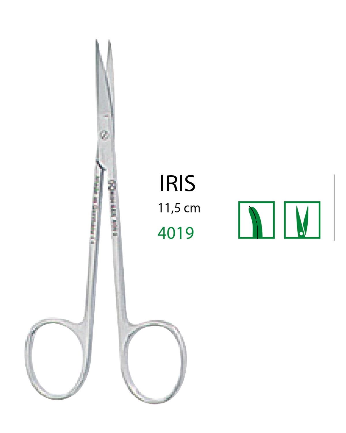 Eğri Cerrahi Makas Iris 11,5cm