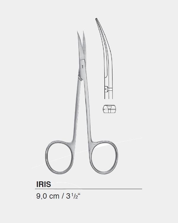 Eğri Cerrahi Makas Iris 9cm