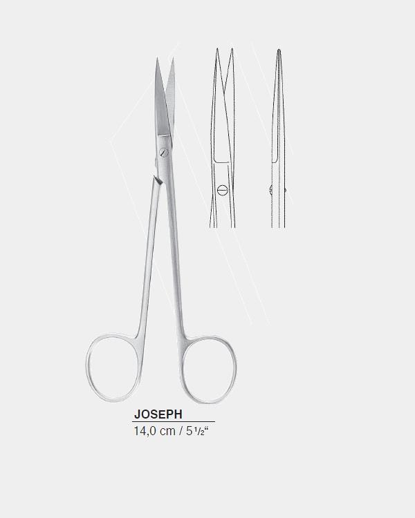 Eğri Cerrahi Makas Joseph 14cm