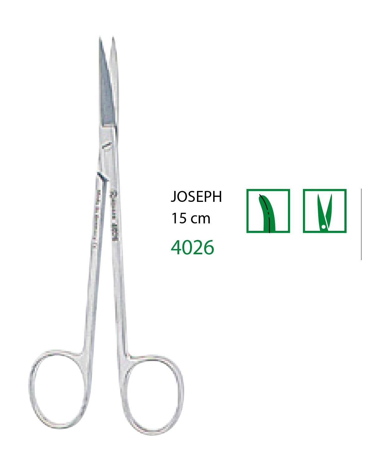 Eğri Cerrahi Makas Joseph 15cm