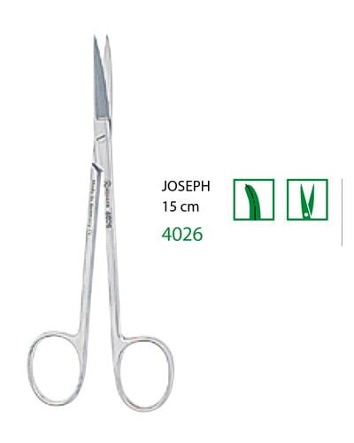 Eğri Cerrahi Makas Joseph 15cm