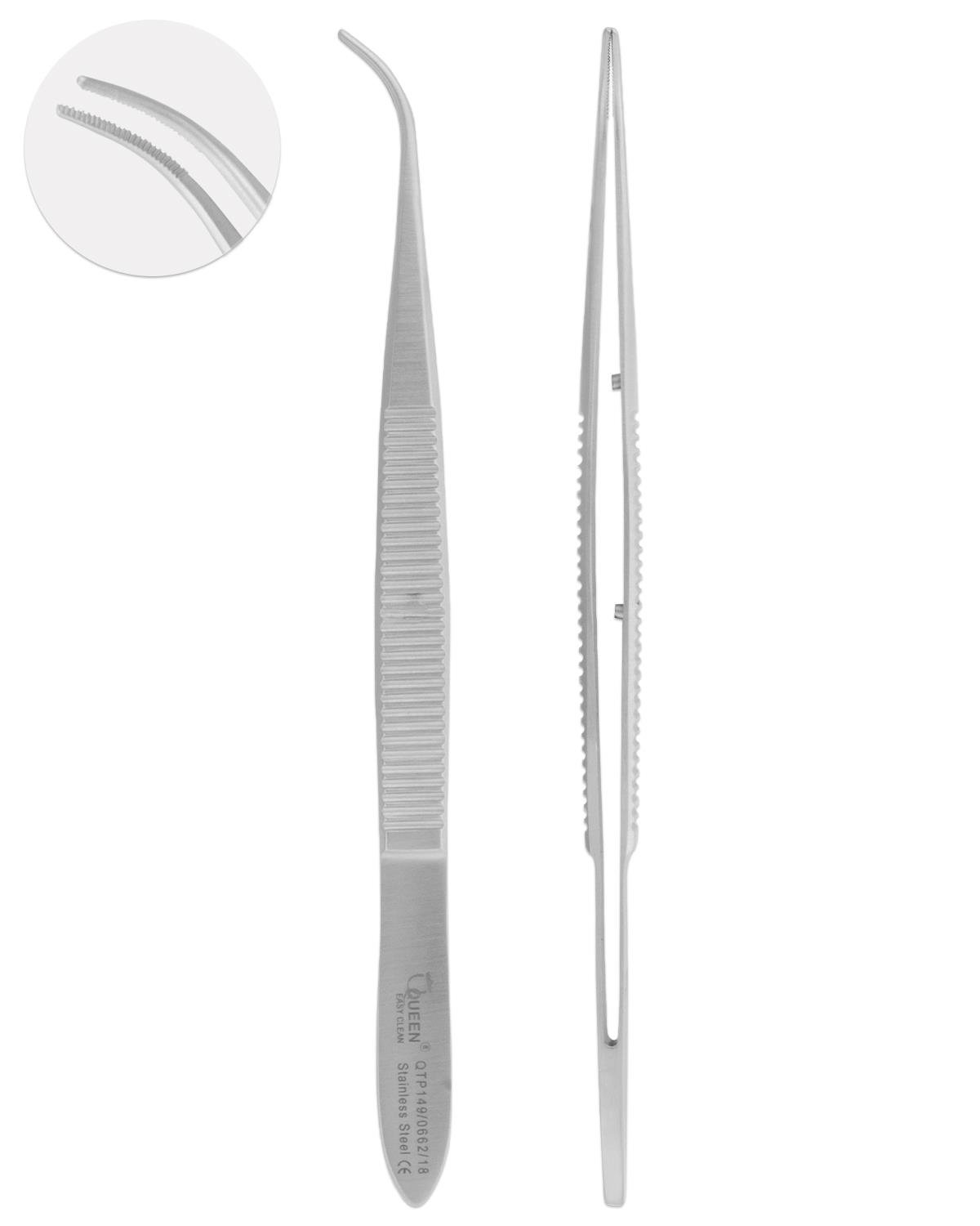 Eğri Dişsiz Penset Micro-Adson 1,3x1mm 12,5cm