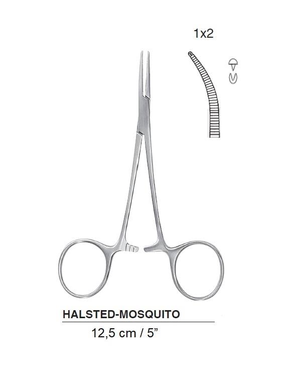 Eğri Hemostat (Klemp) Halsted-Mosquito 12cm