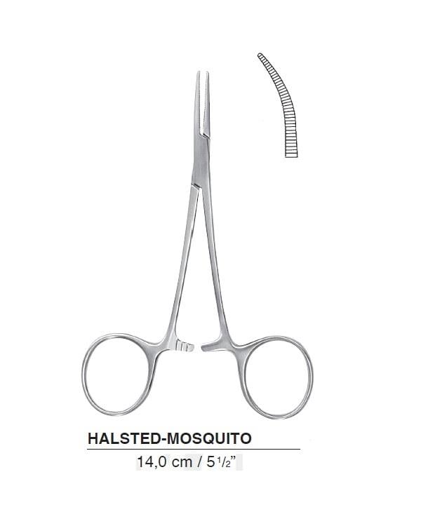 Eğri Hemostat (Klemp) Halsted-Mosquito 14cm