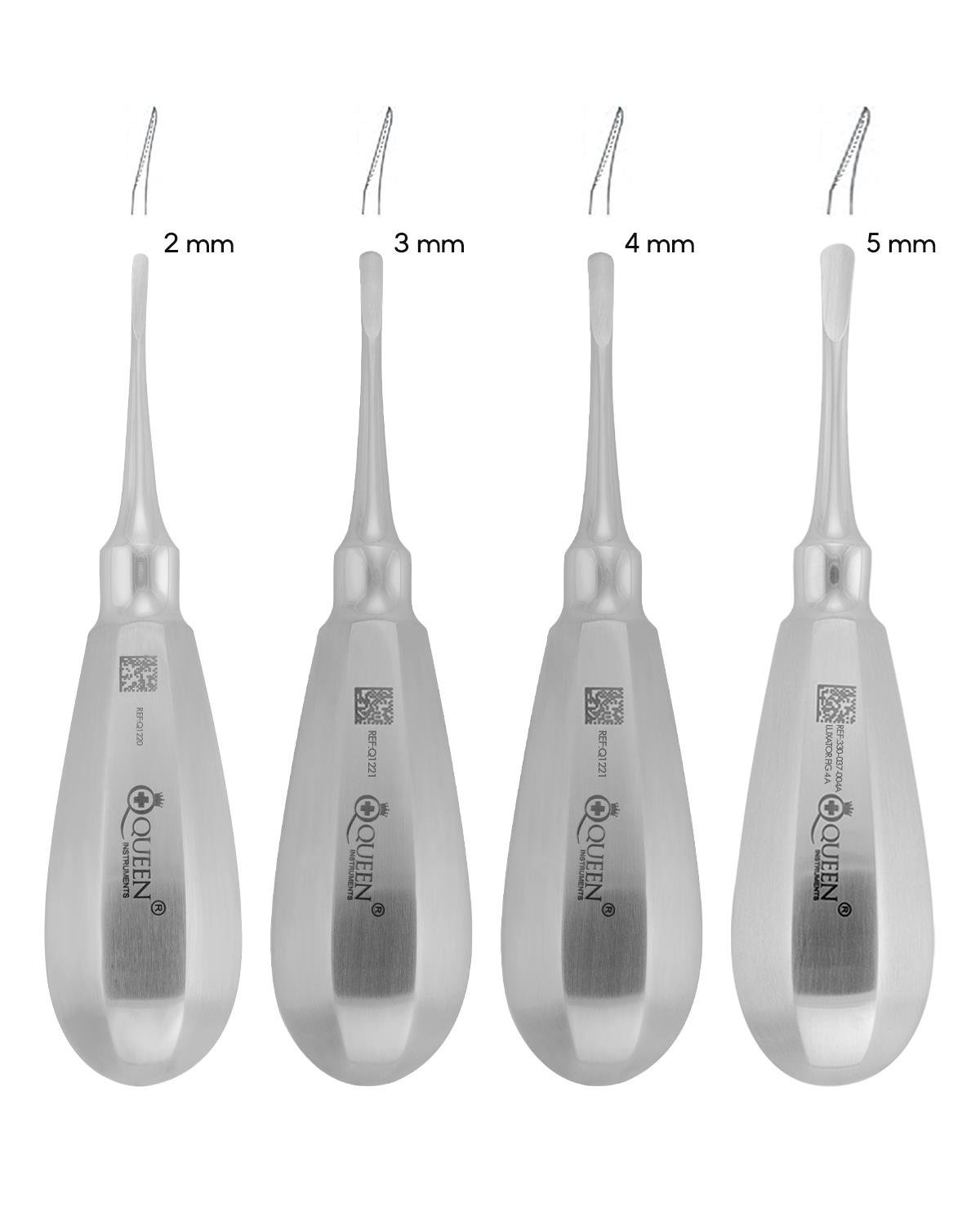 Eğri Lüxatör Elevatör Seti Lüxatör 2/3/4/5mm 12,5cm 4 Parça/Pkt