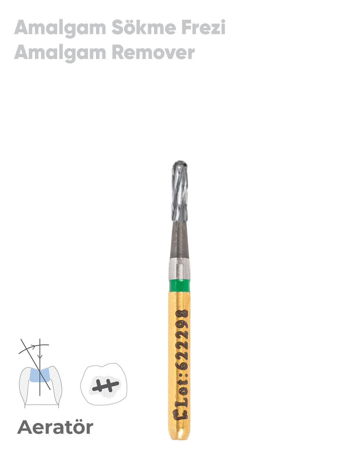 FBCB21RMX Aeratör Tungsten Karbit Yuvarlak Bitim Silindir, Amalgam Sökücü Frez