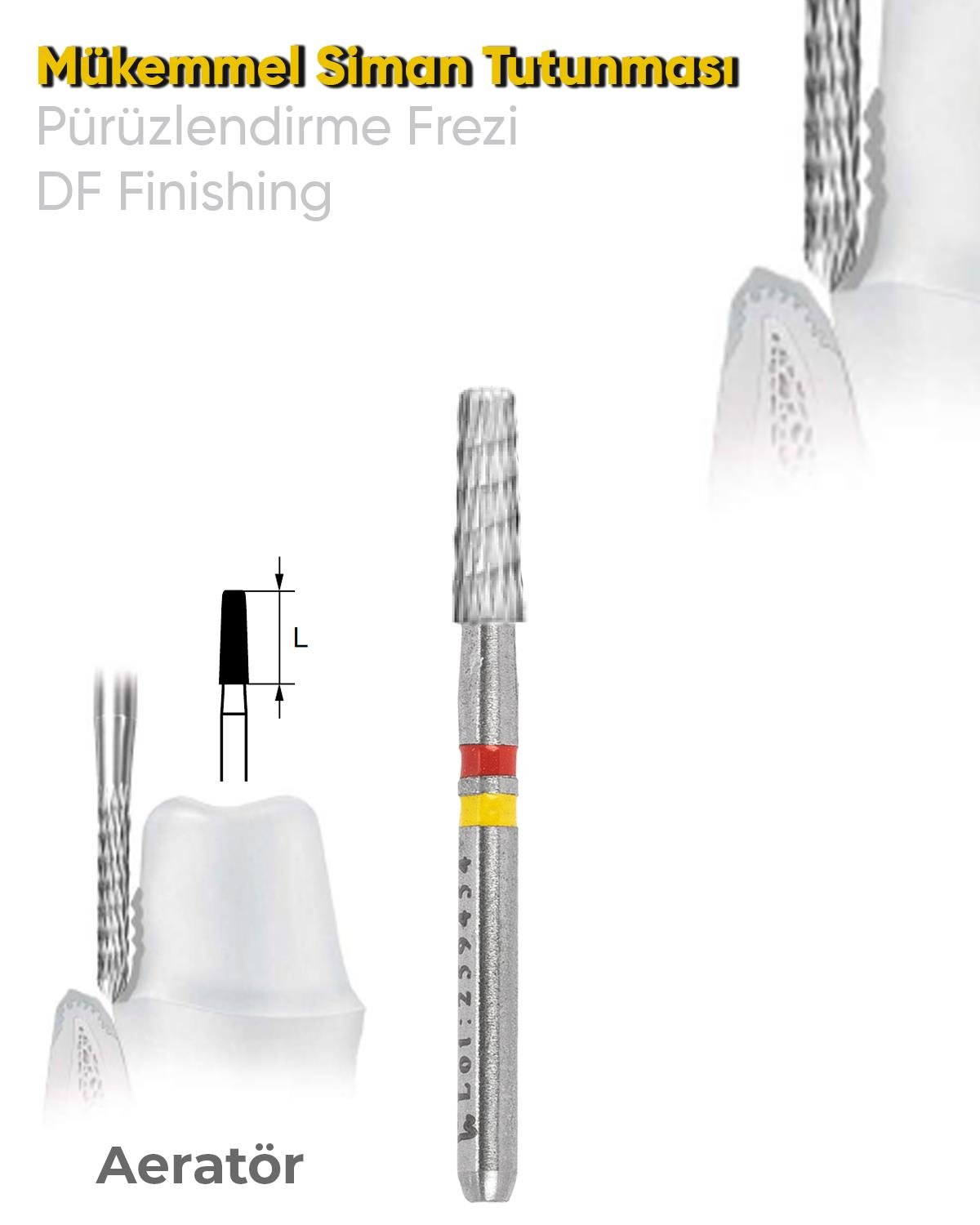 FBCF216DF Aeratör Tungsten Karbit Düz Bitim Konik, Bitirme Frez