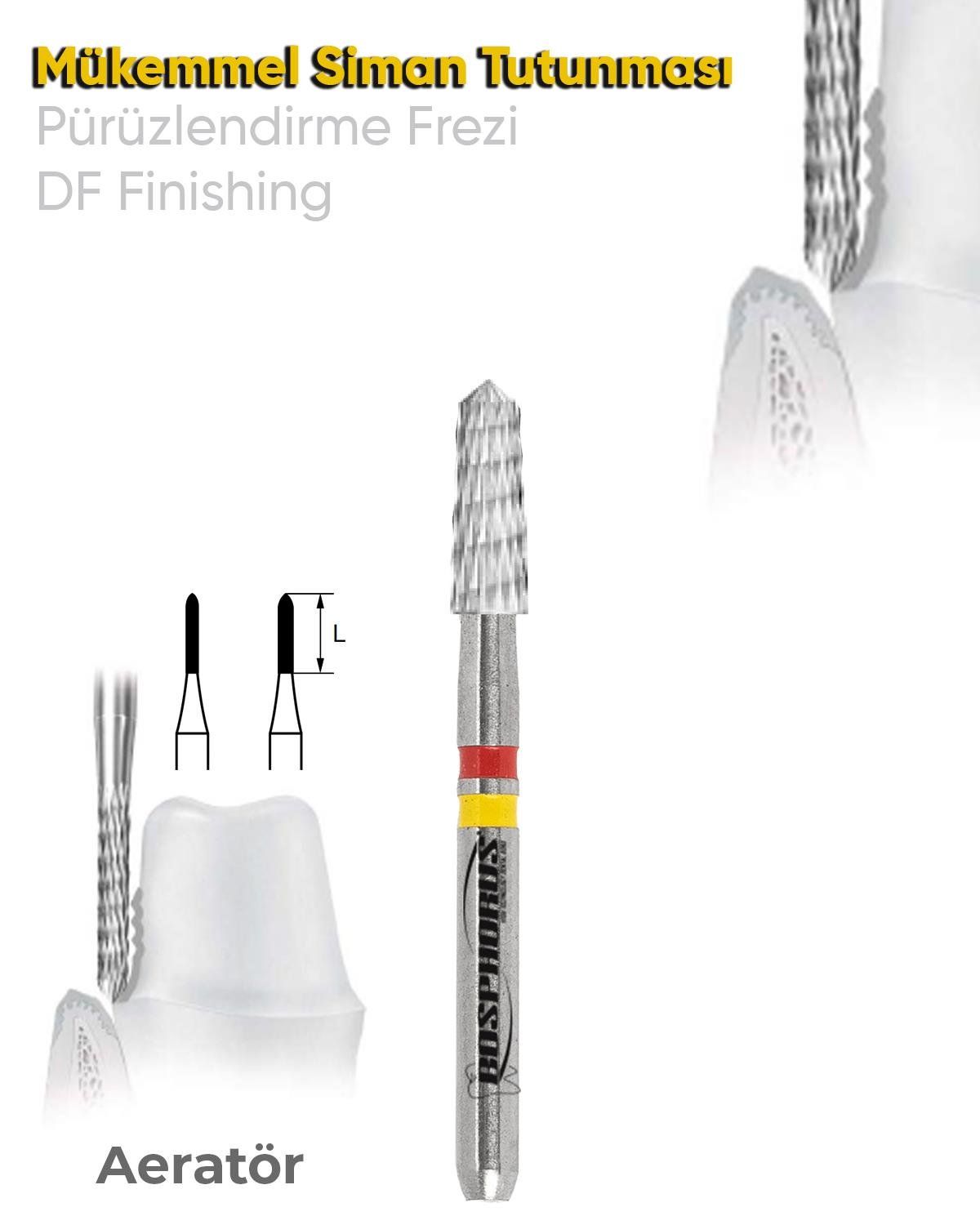 FBCF340DF Aeratör Tungsten Karbit Sivri Bitim Konik, Bitirme Frez