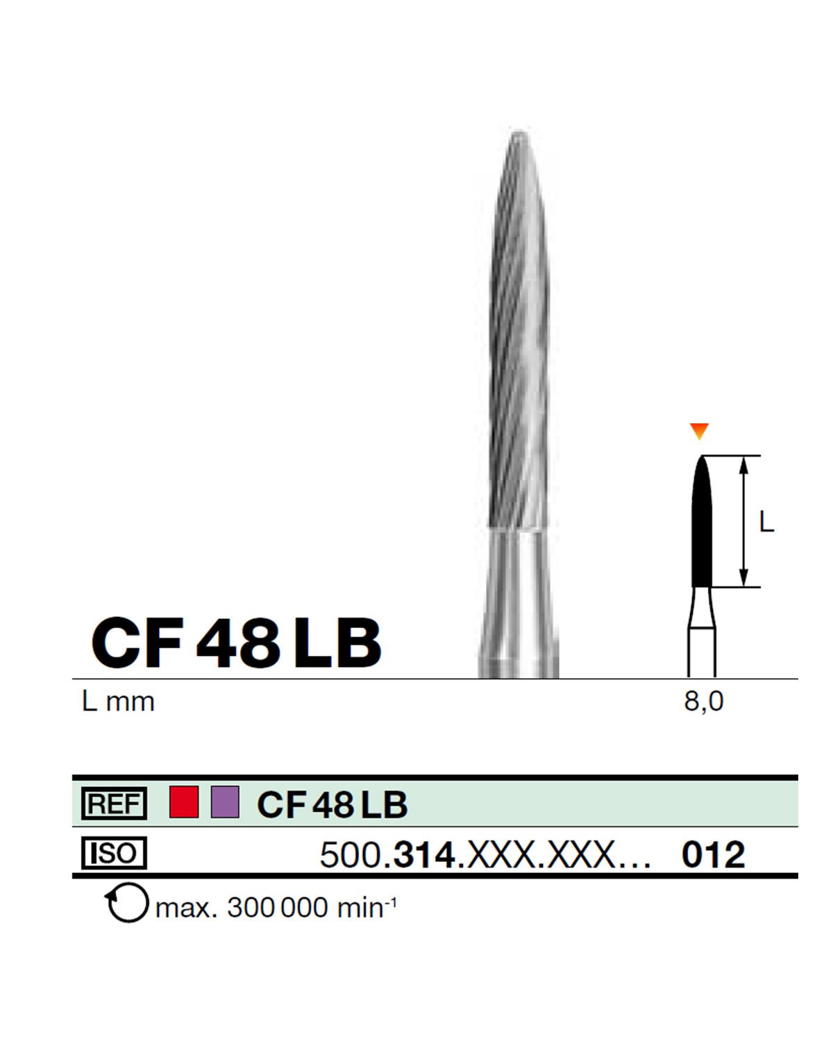 FBCF48LB Aeratör Tungsten Karbit Alev Uçlu, Bitirme Frez