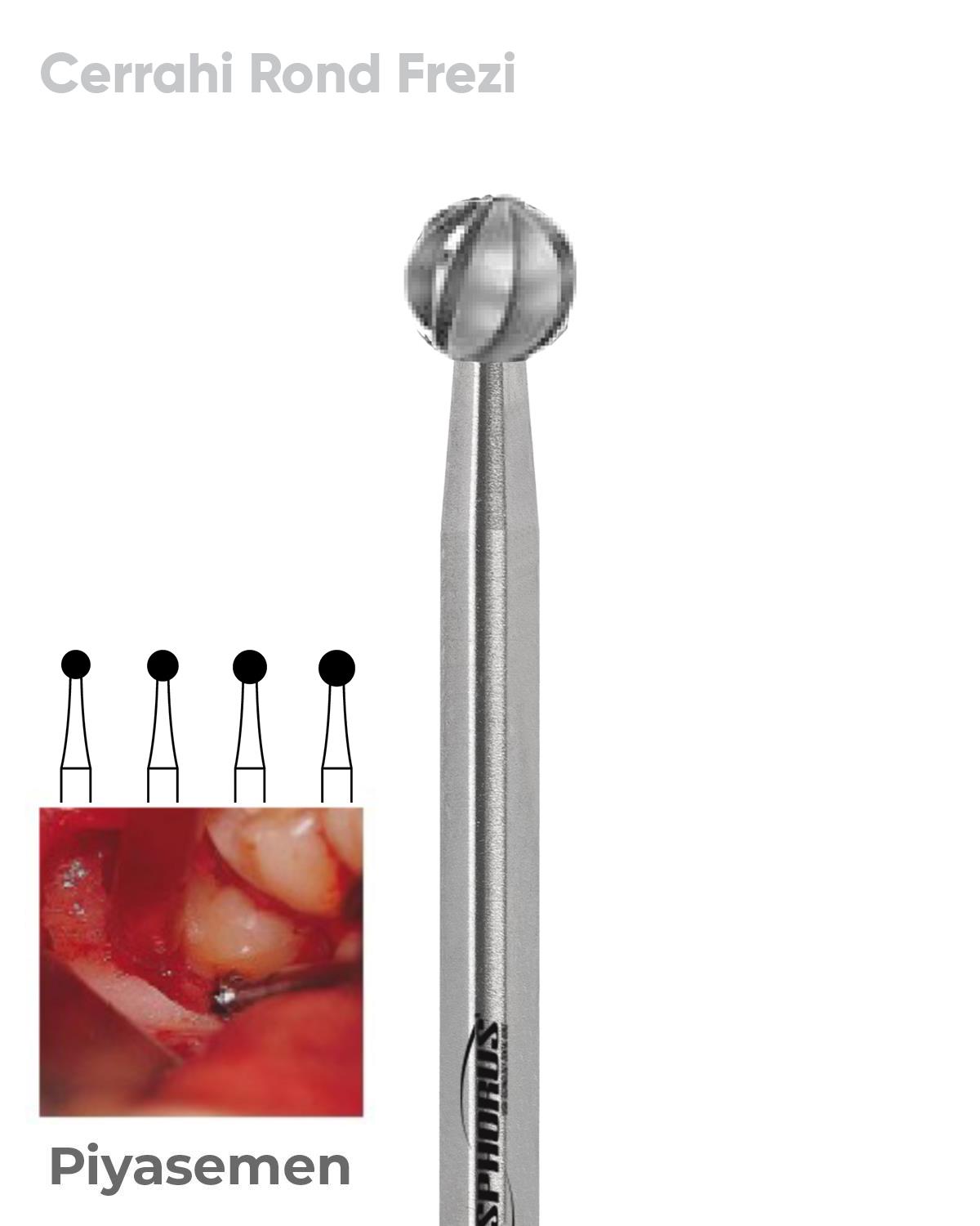 HBCB141 Piyesemen Tungsten Karbit Top baş, Rond Cerrahi Kemik Kesici Frez