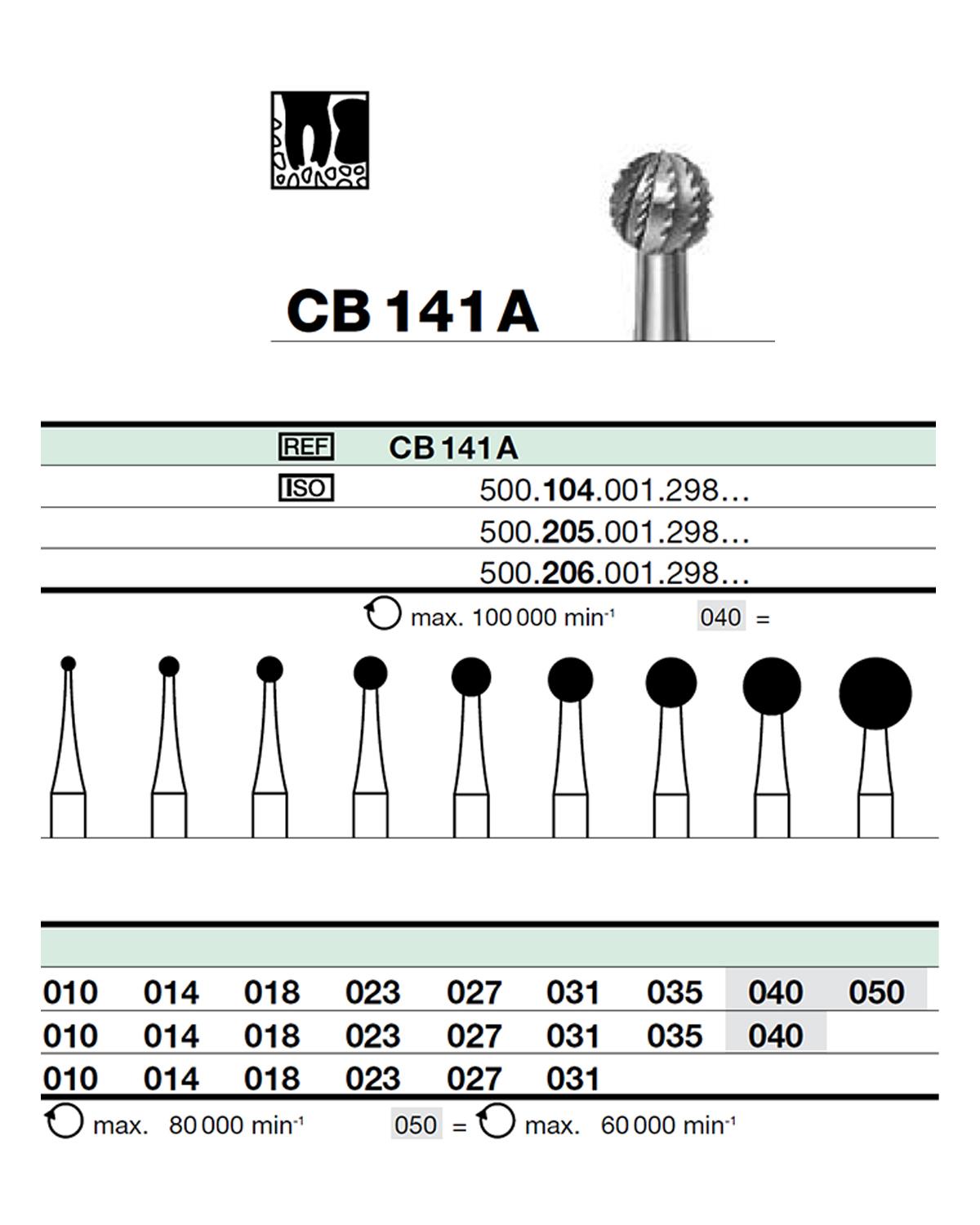HBCB141A Piyesemen Tungsten Karbit Top baş, Rond Cerrahi Kemik Kesici Frez