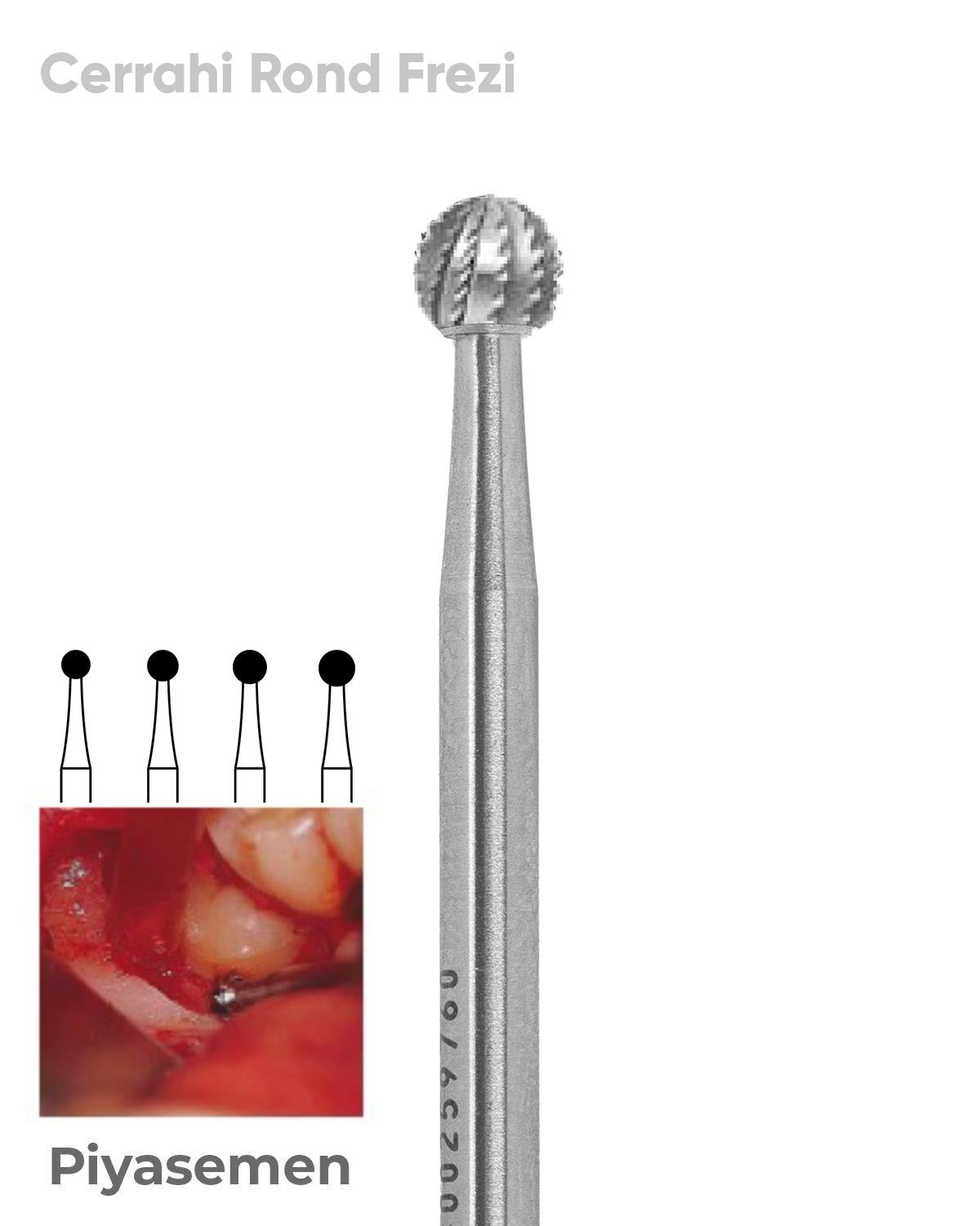 HBCB141A Piyesemen Tungsten Karbit Top baş, Rond Cerrahi Kemik Kesici Frez